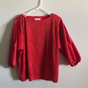Vintage Regal Row Metallic Striped Cut Out Disco Blouse